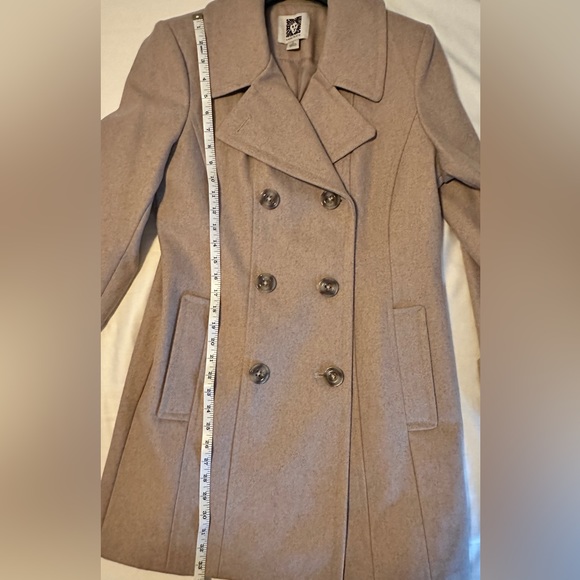 BEAUTIFUL Anne Klein double breasted wool 3/4 length coat, size L - Picture 9 of 10